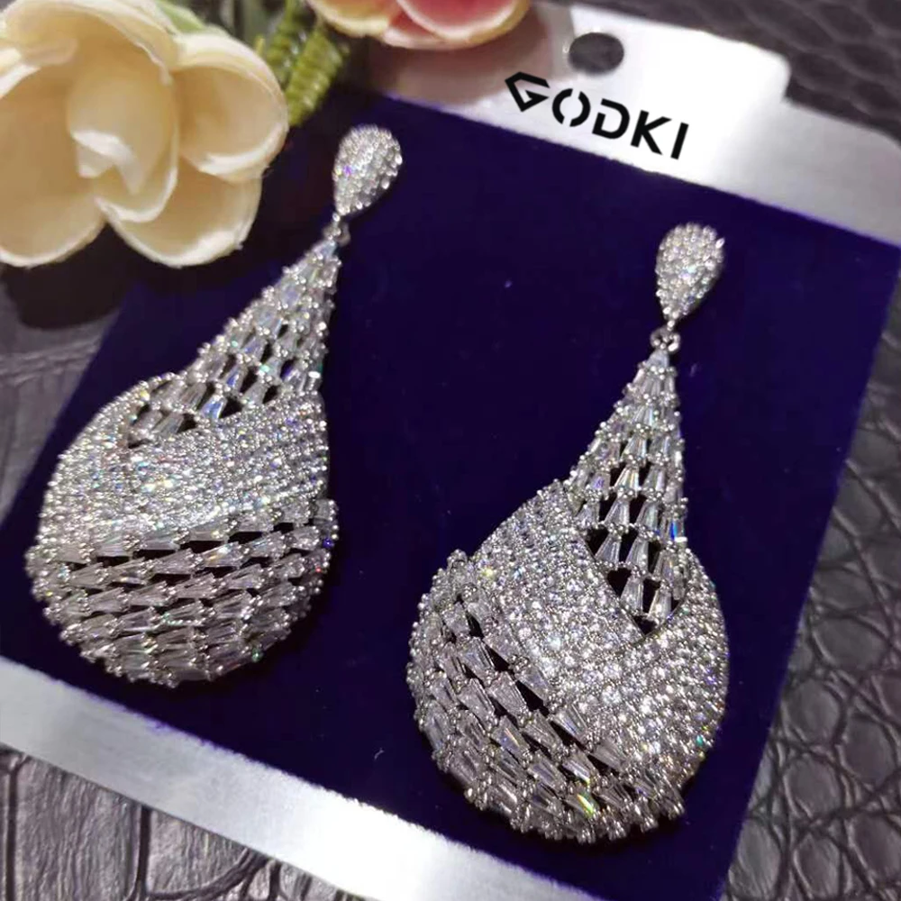 GODKI большие модные роскошные двухцветные африканские серьги для женщин