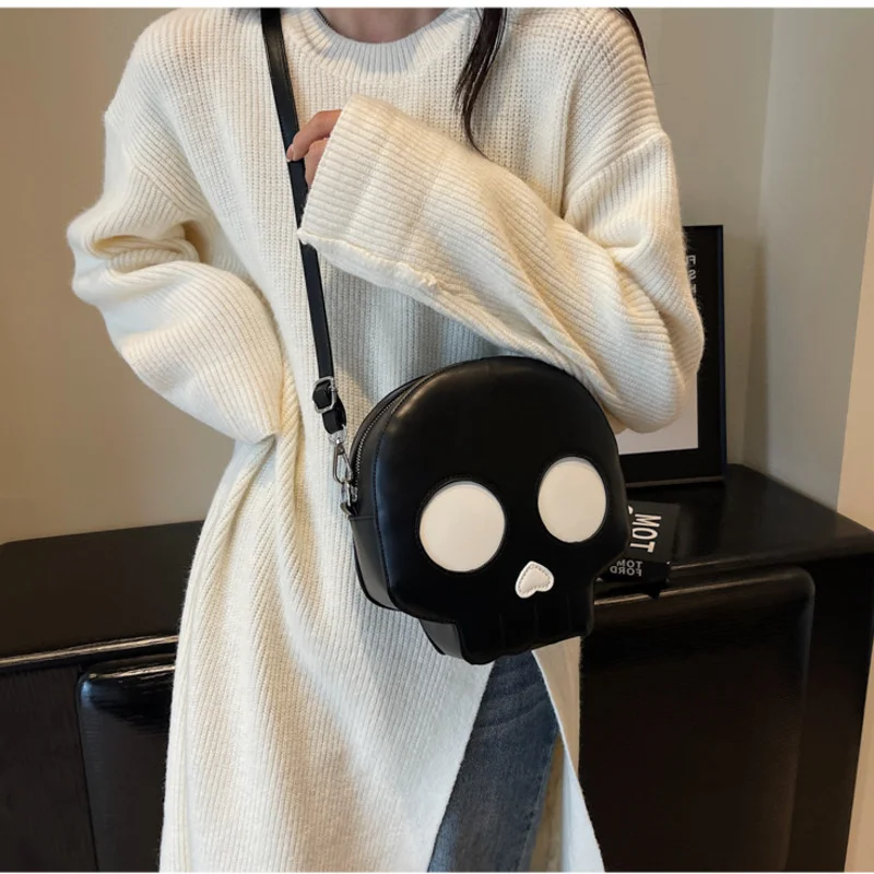 

Fashion Ghost Halloween Small transparent clear Bag 2023 New Personality Cute One Shoulder Women's Crossbody Round jelly leather