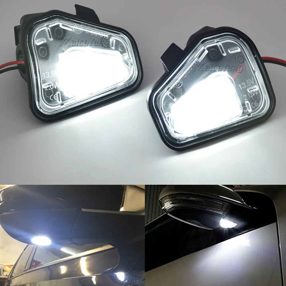 

2PCS For VW Passat B7 CC Scirocco Jetta MK6 EOS Beetle R LED Side Rearview Mirror Floor Ground Lamp Puddle Welcome Light Bulbs
