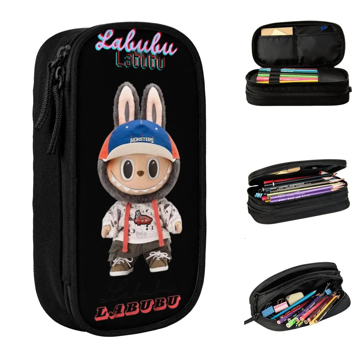 Милые пеналы Monster LABUBU креативные сумки-карандаши студенческие большие