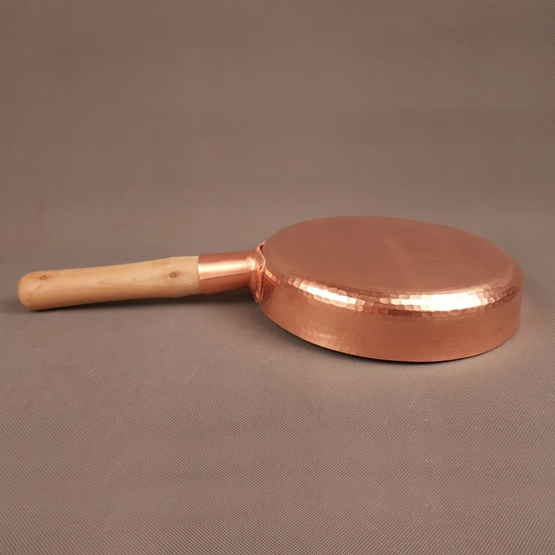 

Copper Frying Pan Fast Heat Transfer 2mm Thickened Non-stick Pan Induction Compatible 100% Hand Forged Pure Copper Cooking Pot