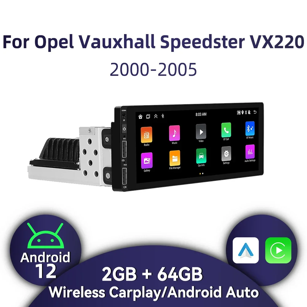 1 Din Android радио для Opel Vauxhall Speedster VX220 2000-2005 Carplay авторадио стерео 6 86 &quotавтомобильный