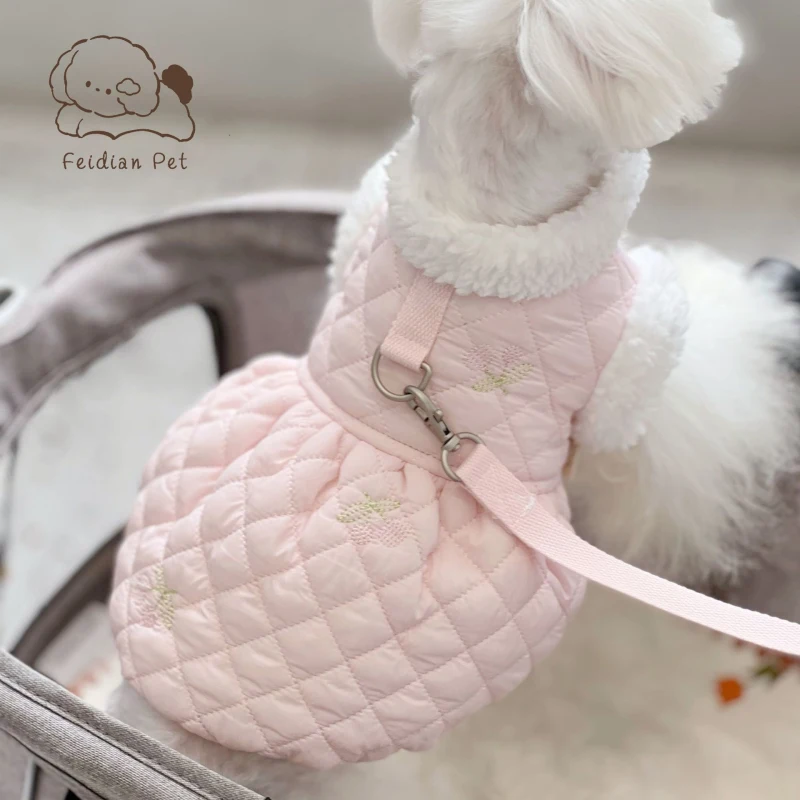 

Winter Dog Dress Cat Puppy Dog Leash Lead Yorkshire Pomeranian Shih Tzu Maltese Bichon Poodle Schnauzer Clothing Pet Clothes