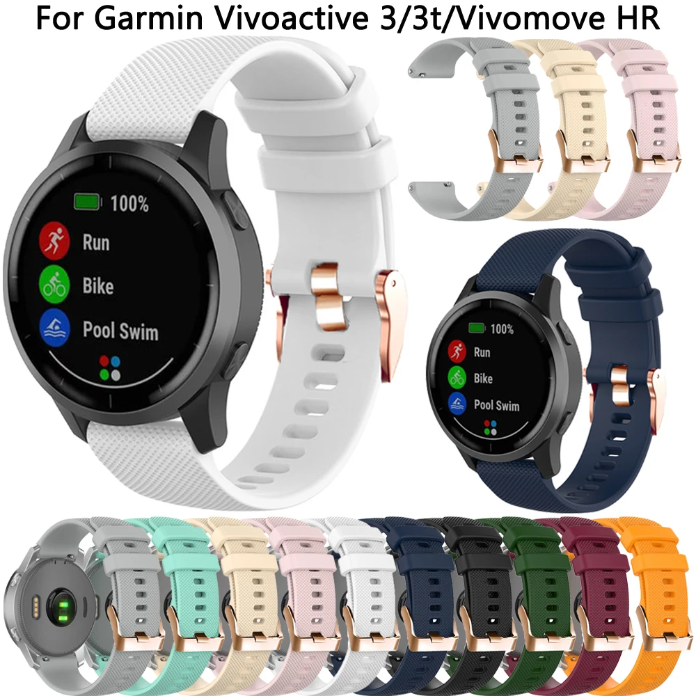 

20mm Strap For Garmin Vivoactive 3 3t Vivomove HR Sport Smartwatch Band for Garmin Venu SQ Move Luxe Style Watchband Replacement