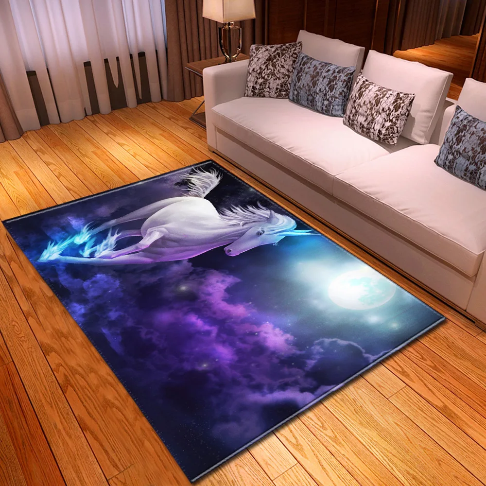 Мультяшные ковры с рисунком единорога для гостиной спальни декоративный ковер