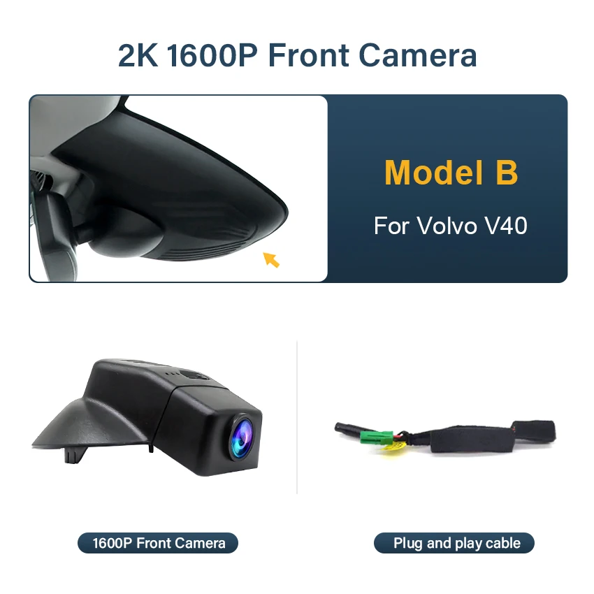 

Видеорегистратор для Volvo V40 2015 2016 2017 2018 2019 2020, автомобильный видеорегистратор Plug and Play 4K 2160P Dashcam для автомобильной камеры видеорегистратора