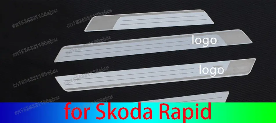 

Автомобильные аксессуары для Skoda Rapid 2013-2021, защитная пластина порога открывающей педали из нержавеющей стали, защита от царапин