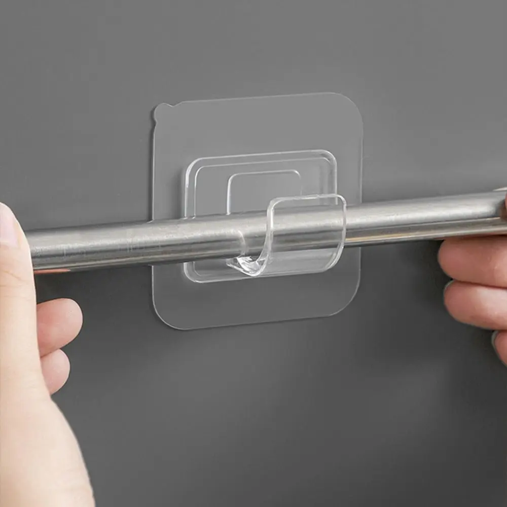 

Self Adhesive Sticky Practical Bathroom Kitchen Accessories Drapery Hooks Holder Curtain Rod Hook Curtain Rod Bracket
