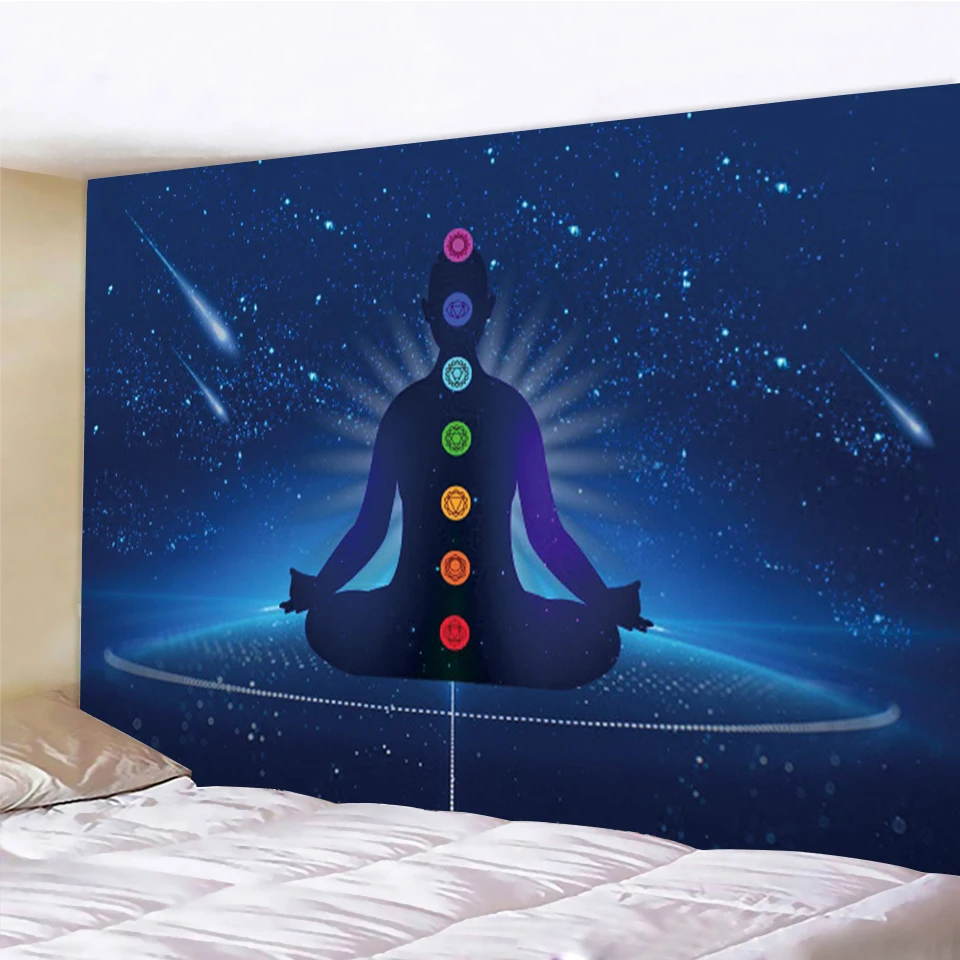 

Meditation Buddha Seven Chakra Tapestry Mandala Hippie Witchcraft Psychedelic Wall Tapestry Bedroom Living Room Home Wall Decor