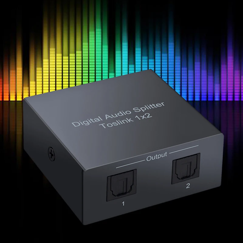 2 порта SPDIF Toslink оптический цифровой аудио сплиттер 1x 2 алюминиевого сплава материал SPDIF Toslink 1 в 2 Out Поддержка LPCM 2,0 DTS