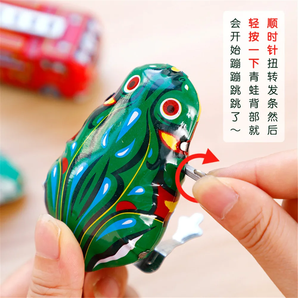 Jumping For Frogs Tin Toys Wind Up Vintage Metal Clockwork Tin Toys Vintage Action Toy For Children Kids