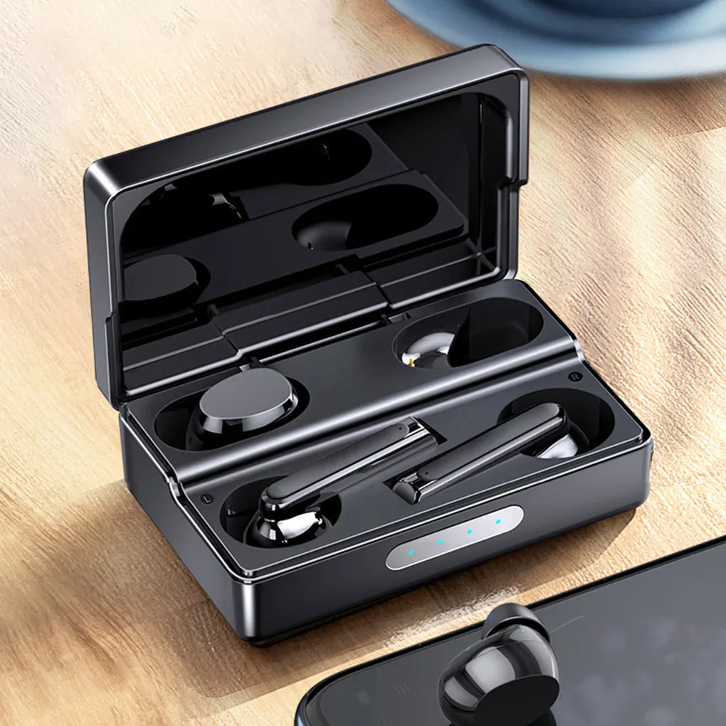 

2 Pairs Earphones Auto Connection Rechargeable Bluetooth-compatible Music Listening Low Latency Headphone Portable