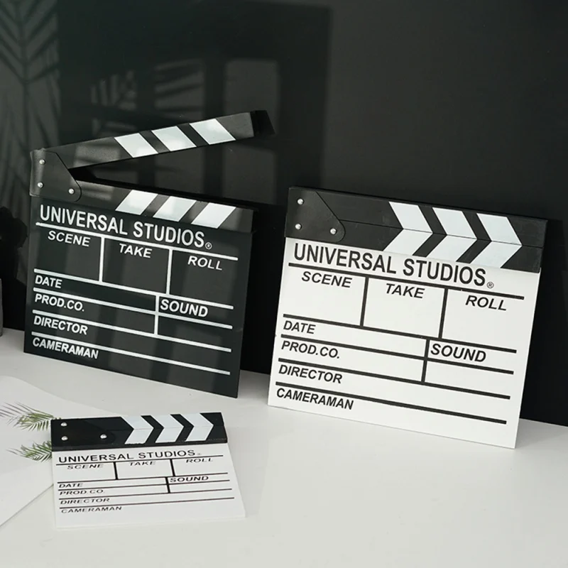

Woodon Movie Clapperboard Director Video SceneTVMovie Clapper Board Film Slate Cut Prop Photography Ornaments New Bulletin Board