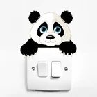 Мультфильм слон котенок панда розетка переключатель Настенная Наклейка Виниловые наклейки милые наклейки с животными наклейки s съемный домашний декор художественная роспись