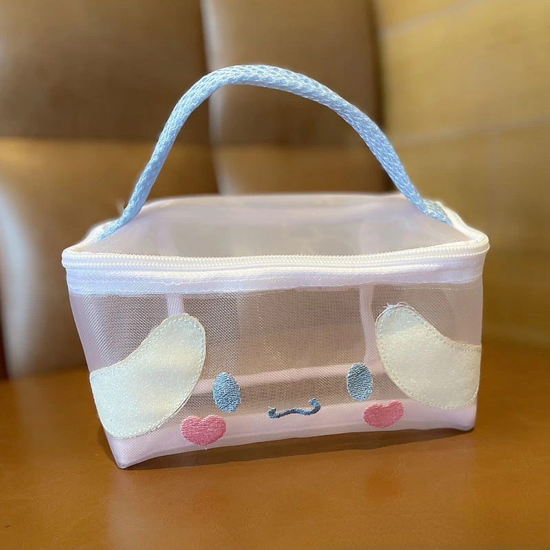 sanrio makeup bag kawaii pouch Portable Organizer Cosmetic Case Cute Cartoon Clow M Hollow Hand Wash Bag Girl Heart Fitness