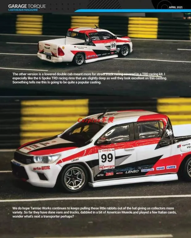 

Tarmac Works 1/64 Toyota Hilux Revo One with Container Alloy Spot Collection Ornament Gift