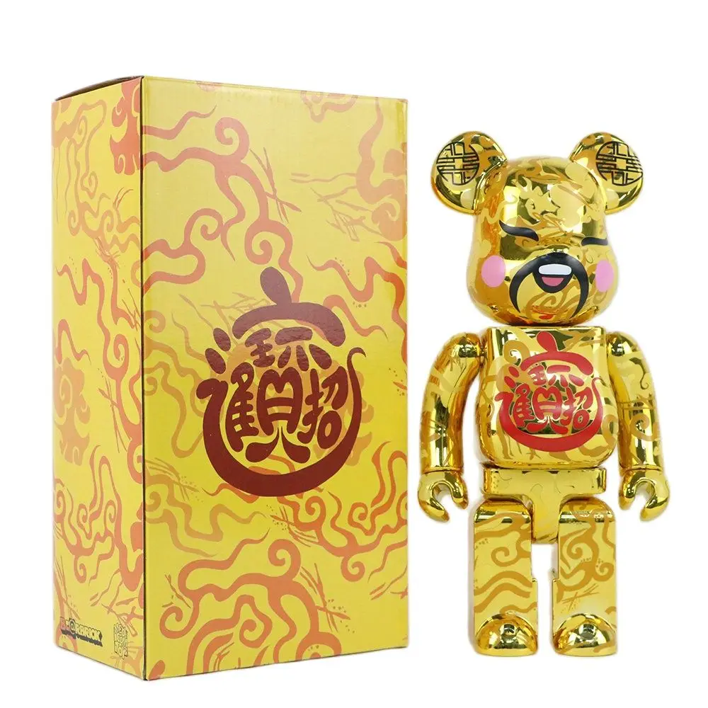 

Bearbrick Treasure Building Block Bear 400% 28cm Fashion Doll Violent Bear Doll God Of Wealth Ornament Wealth Many Treasures