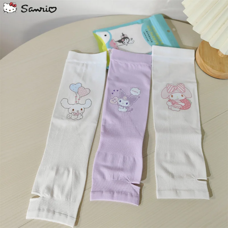 

Sanrio Anime Kurom Ice Sleeve Cartoon My Melody Cinnamoroll Pom Pom Purin Outdoor Anti Uv Stretch Quick Dry Ice Silk Sleeves
