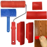 wood grain tool set 6pcs 7 inch graining painting tool wood texture paint roller wood pattern tools for wall room art