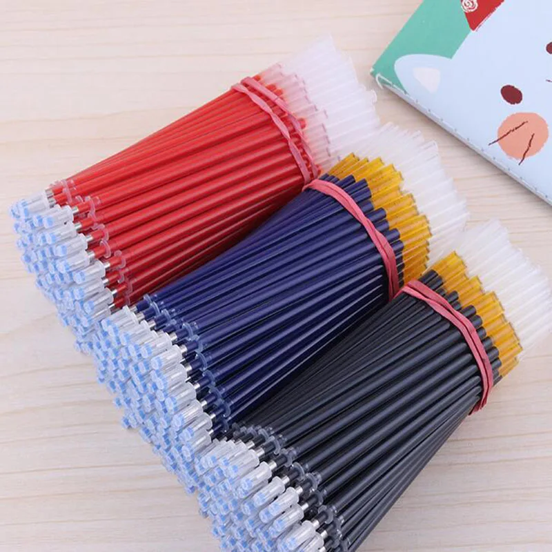 

100pcs Neutral Pen Refills Neutral Gel Ink Good Quality 0.5mm Bullet (Black/Blue/Red) Children Student Learning Stationery