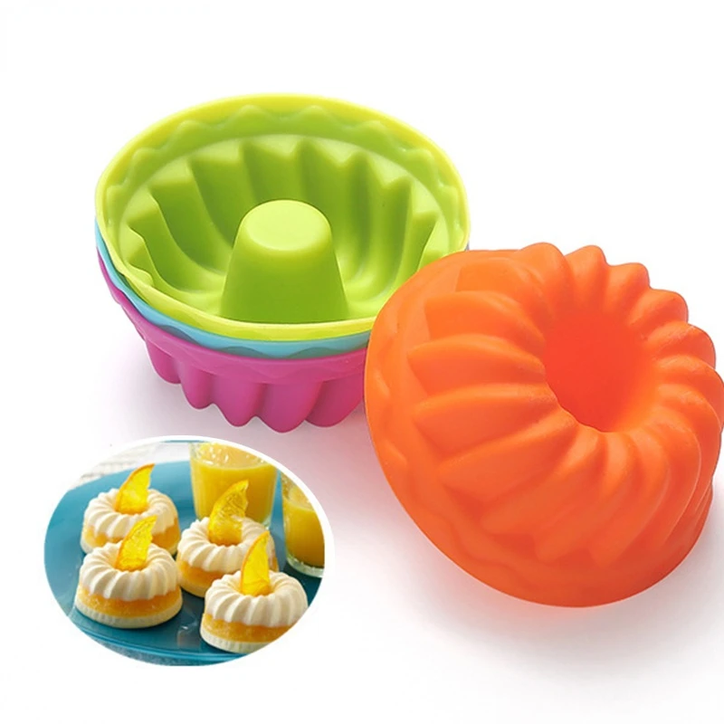 

12pcs/set Silicone Cake Mold Rainbow Muffin Cake Cup Egg Tart Baking Donut Dessert Nonstick Reusable Mould Bakeware Baking Tools