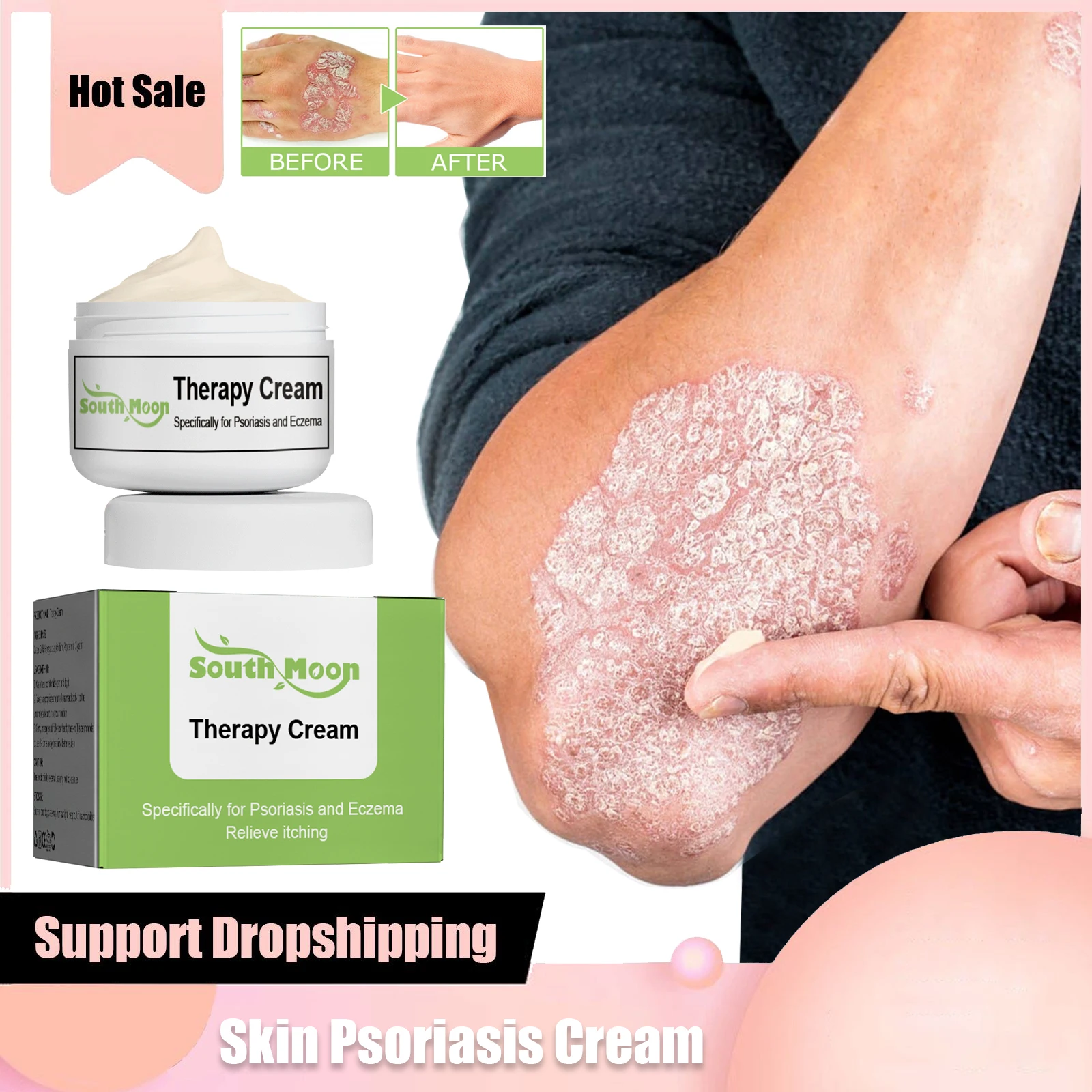 

Psoriasis Moisturizing Cream Natural Repair Antibacterial Ointment Itching Relief Eczema Rash Urticaria Treatment Dry Skin Care