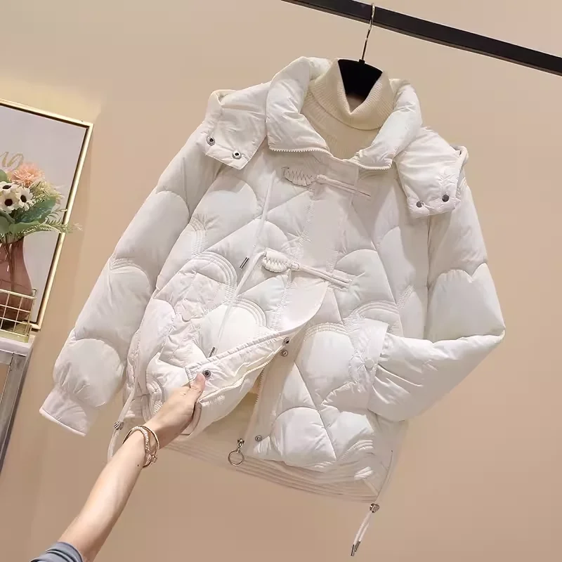 Повседневная короткая пуховая хлопковая куртка женская новинка 2025 года зимняя