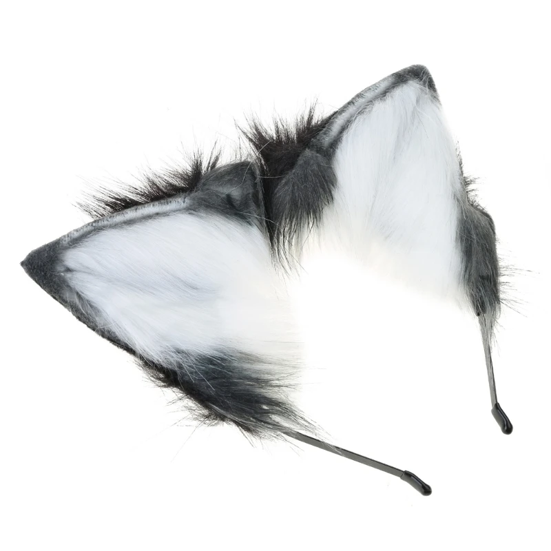 Y166 милый меховой пушистый волчий хвост регулируемый ремень повязка на голову