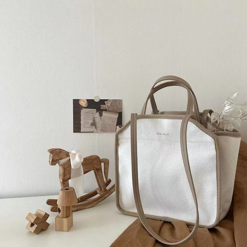 

Spring Diaper Bags Korean Mom Canvas Bag Multifunction Lunch Bag Fashion Messenger Bag With Packet