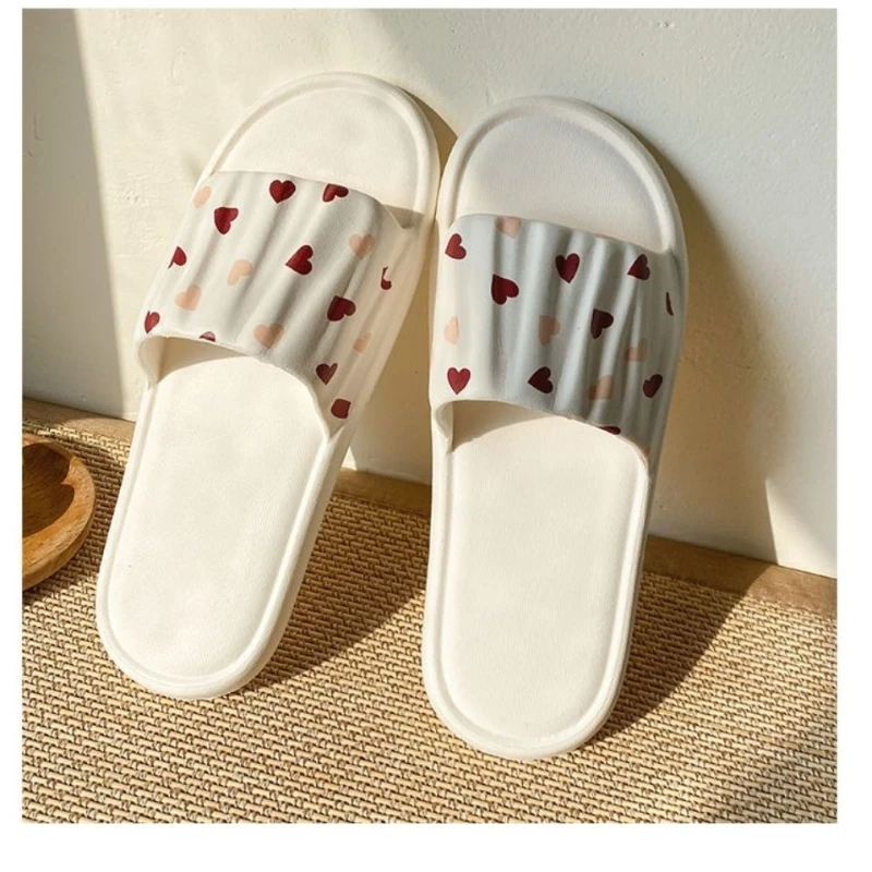 

Women Slippers Female Summer Couple Indoor Non-slip Mute Soft Bottom Cute Fashion Low-top Home Sense Outside Wear Love Sandals