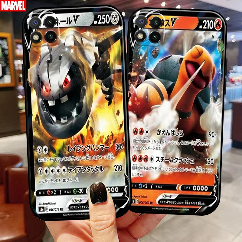 

Anime Pokemon Cards Pikachu Phone Case 6.53 Inch For Xiaomi Redmi 9C Black Coque Carcasa Liquid Silicon