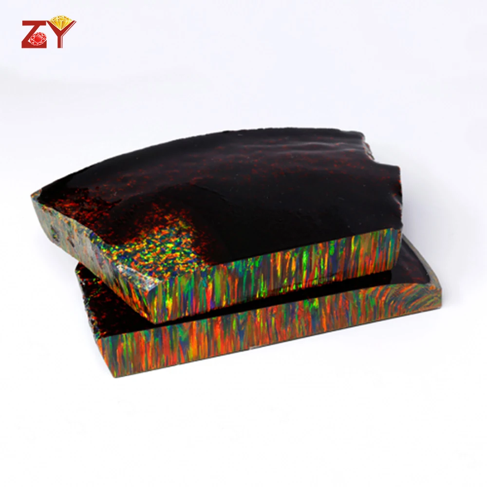 

OP34 Black Opal New Arrival Japan Synthetic Opal Rough Blue and Green