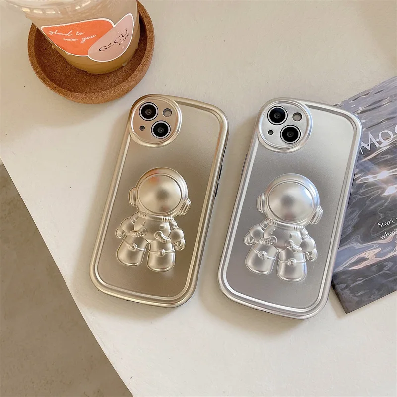 

Cartoon Electroplate Stereo Astronaut Phone Case Cover for IPhone 11 12 13 Pro X XR XS Max Shockproof Case for IPhone 13 Cases