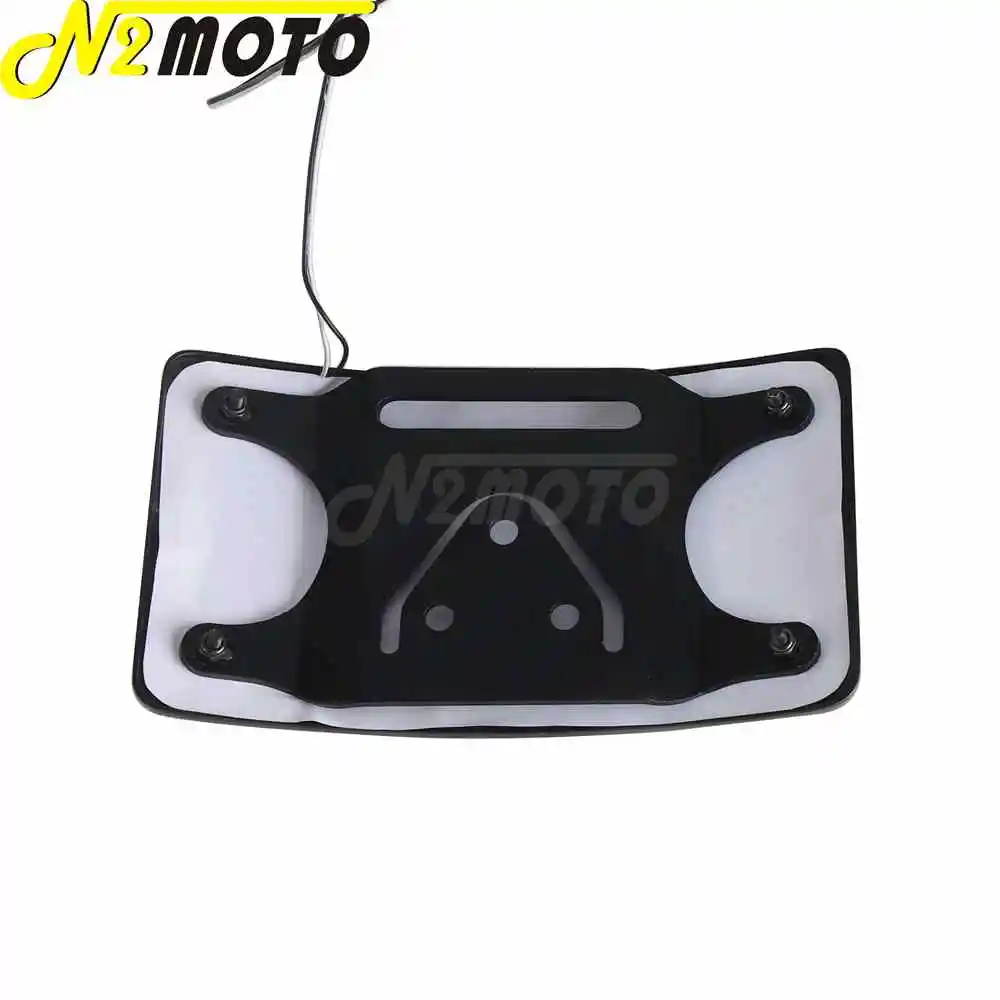 Фото Заднее крыло, изогнутая рамка номерного знака, светодиодная крышка номерного знака для Harley Dyna Street Bob Low Rider Super Glide FXDP FXDSE 91-17 №4