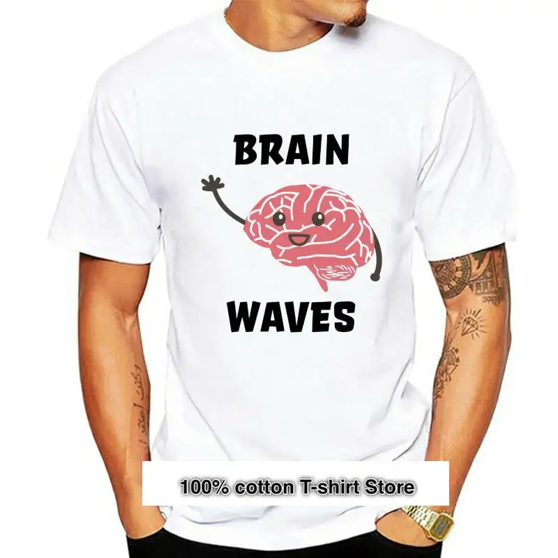 

Camiseta de manga corta para hombre y mujer, ropa para parte superior masculina, con estampado de ondas del cerebro