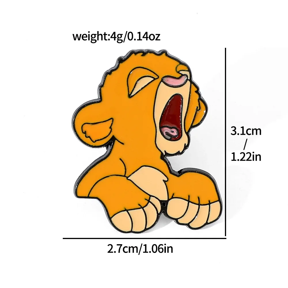 Эмалированная брошь в виде льва