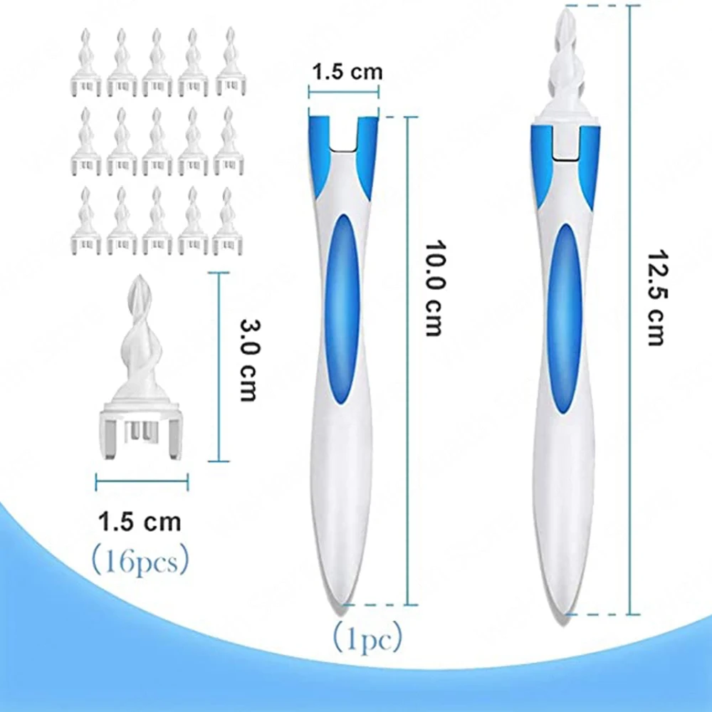 Спиральный инструмент для чистки ушей устройство со сменными элементами