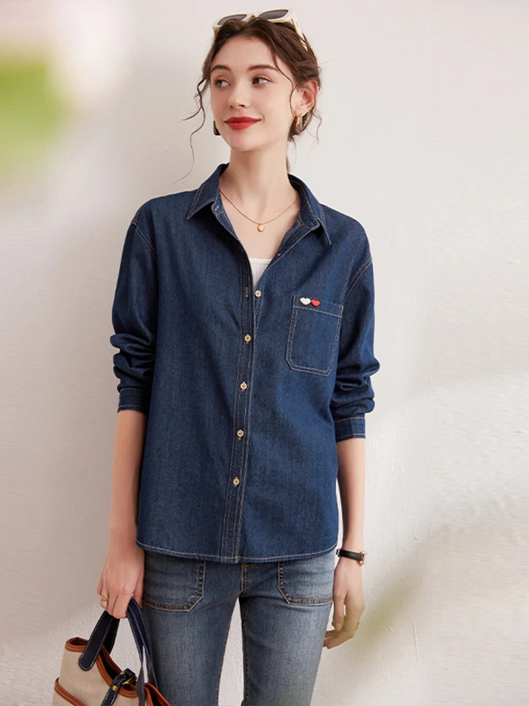 Wht Language Design контрастная цветная рубашка с лацканами и вышивкой осень 2023 новая