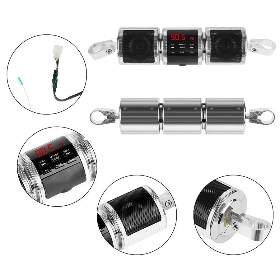 Sound box Motorcycle Speaker Bluetooth V2.1+ EDR Audio Water-resistant Motorbike Stereo Moto FM Radio AUX USB TF MP3 | Электроника