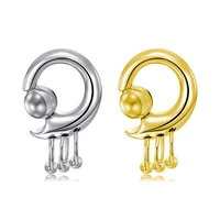 10mm ball captive ring ear plug ear stretcher with dangling bcr spring loaded ball closure ring with 3 ring 316l surgical steel