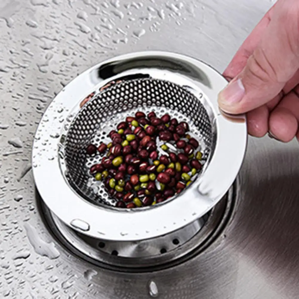 

Sink Drain Basket Practical Bright Stainless Steel Washbasin Draining Filter Mesh Bathroom Essential Tool for Daily Life