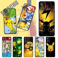 pikachu baby cartoon lovely for xiaomi redmi note 11 10 pro max 11t 10s 9 9s 8 7 tpu soft silicone gel black phone case fundas
