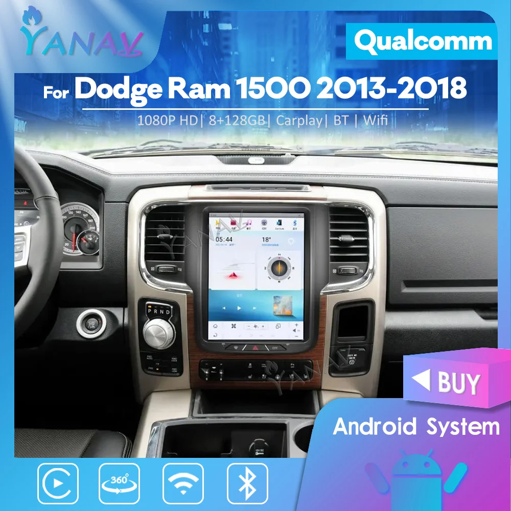 

8G 128G Android Unit For Dodge Ram 1500 2013-2018 Qualcomm Car Radio GPS Navigation Multimedia Player Carplay Stereo 4G WIFI