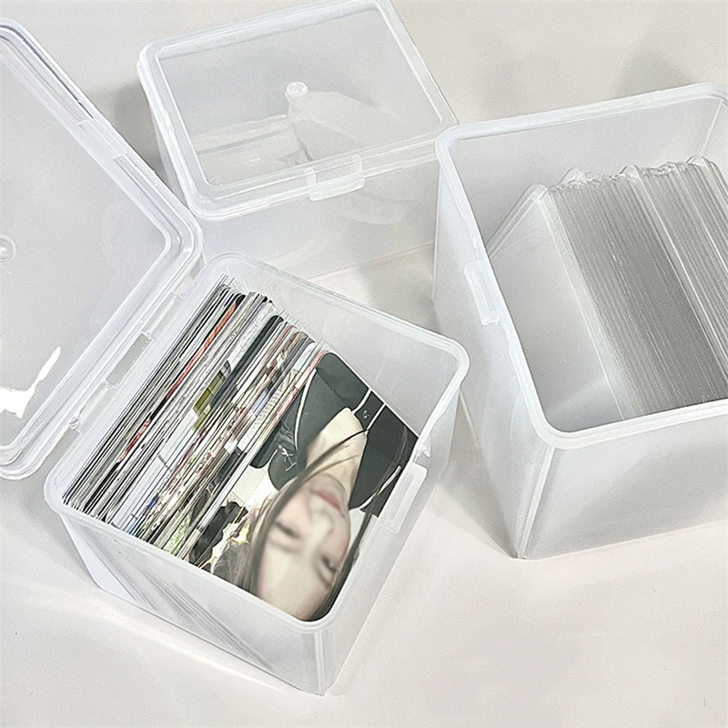 

INS Transparent Plastic Storage Box Photocards Holder Desk Storage Organizer Classification Box Stationery