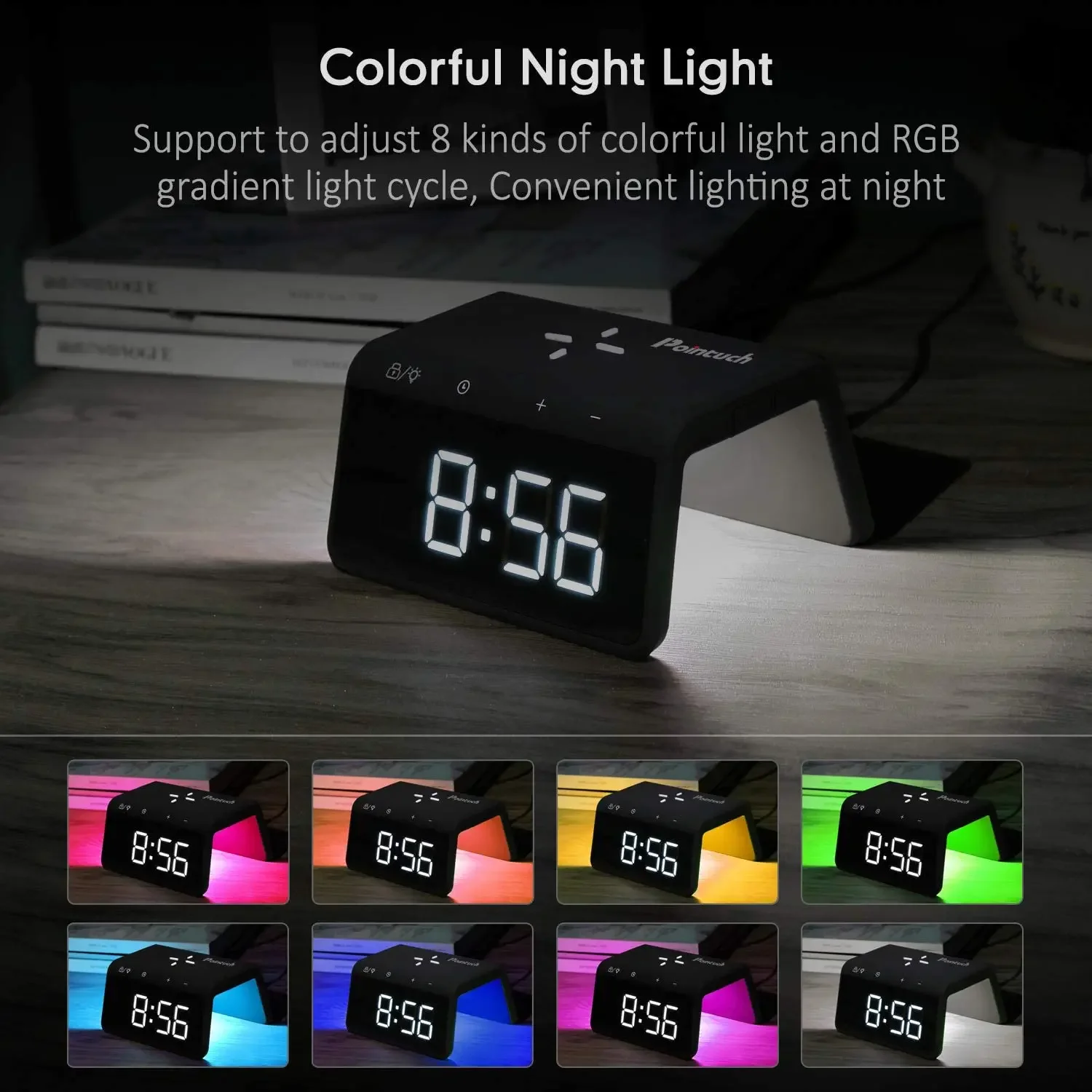 Цифровой будильник для спальни внешняя фотография версия 4 яркость/Airpords USB