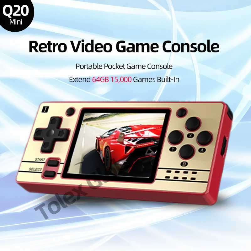 

Tolex Q20mini 2.4Inch IPS Screen Retro Video Game Console Super Mini Portable Pocket Handheld Game Console PS Simulator Gaming