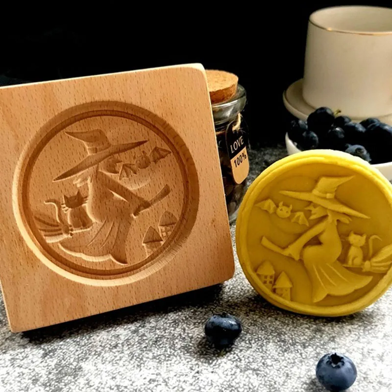 

Деревянные формы для печенья, форма для Хэллоуина, Рождественская форма для печенья, пасхальные формы для выпечки, 3D штампы для печенья для детей