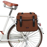 tourbon vintage bike pannier saddle bag bicycle motorcycle rear backseat luggage rack double bags waterproof nylon shoulder bag