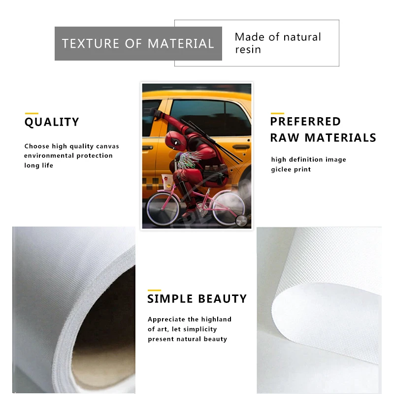 Забавный постер Дэдпул ездить на велосипеде холст картина Мстители принты