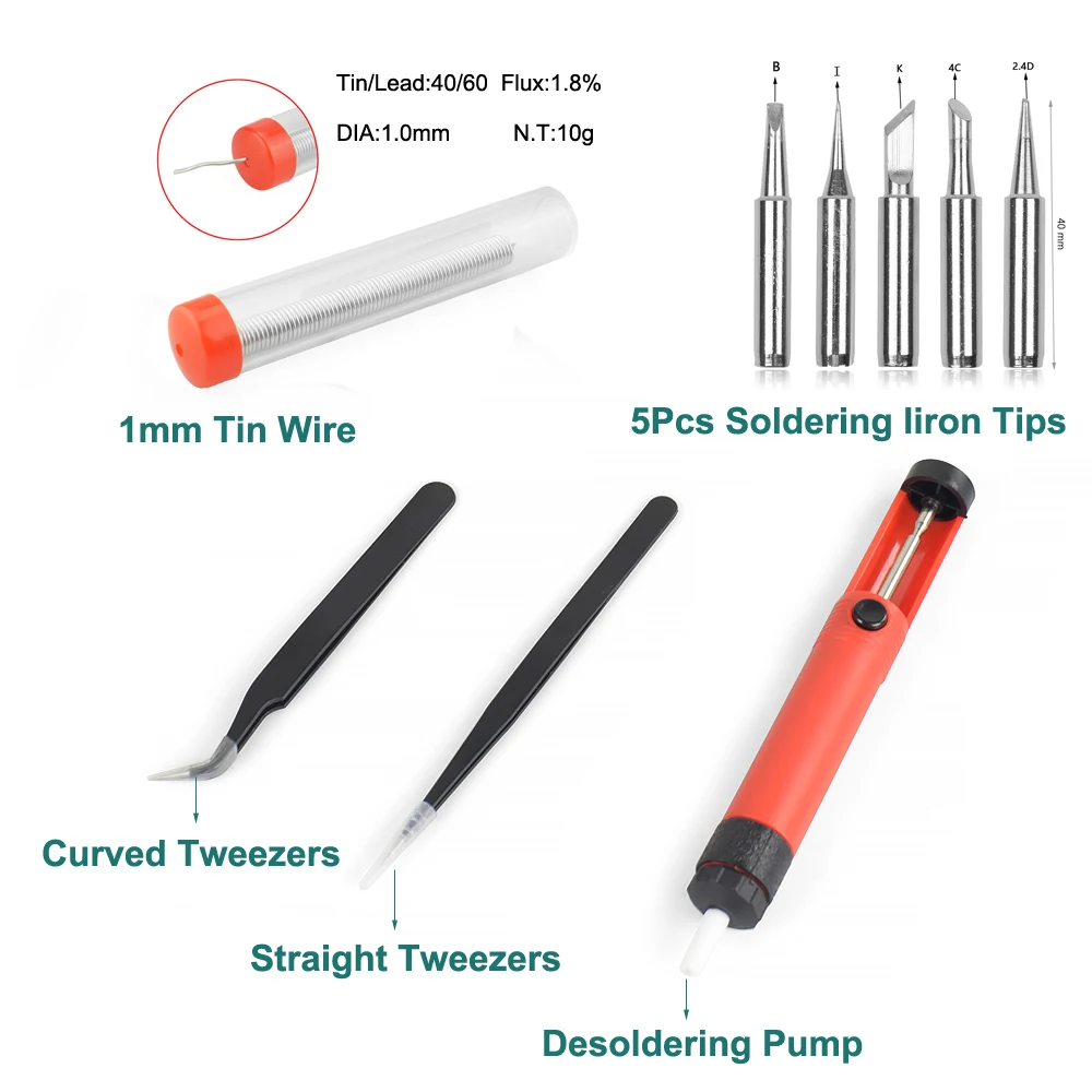 Паяльная станция 2-в-1 NEWACALOX с европейской вилкой 600 Вт Термофен 60 Электрический